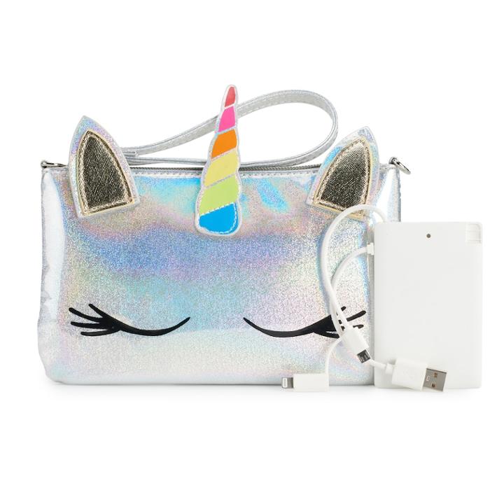 Animal Phone Charging Crossbody Bag, Women's, Silver