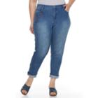 Plus Size Gloria Vanderbilt Amanda Cuffed Ankle Jeans, Women's, Size: 16 W, Blue