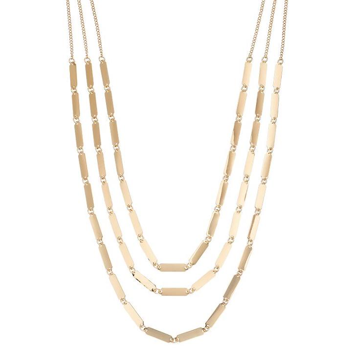 Apt. 9&reg; Layered Bar Link Necklace, Women's, Gold