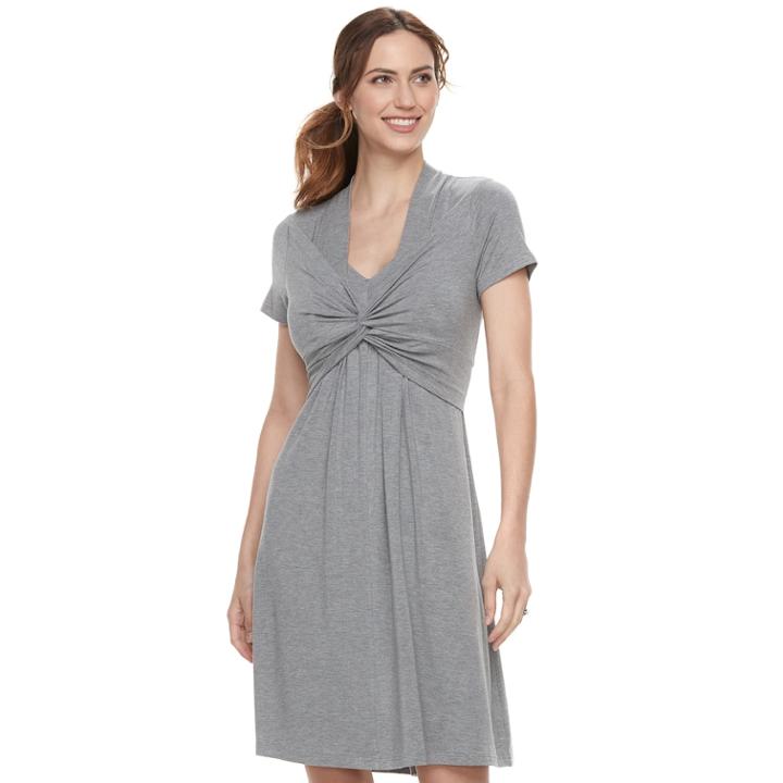 Maternity A:glow Knot Nursing Dress, Women's, Size: Xl-mat, Dark Grey