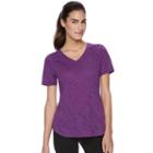 Women's Tek Gear&reg; Easy Burnout V-neck Yoga Tee, Size: Small, Med Purple