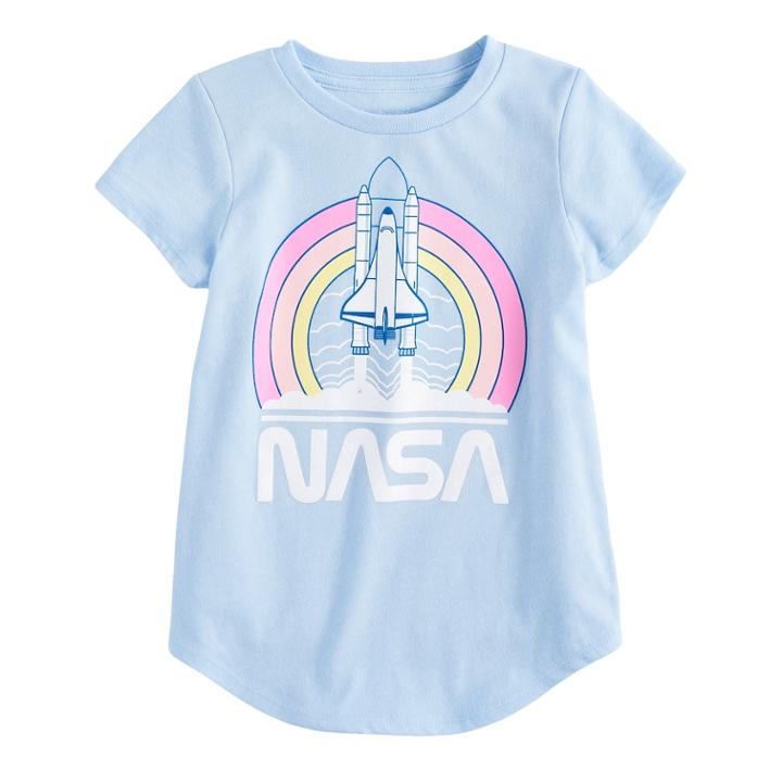 Girls 4-10 Jumping Beans&reg; Nasa Space Shuttle Tee, Size: 6, Blue