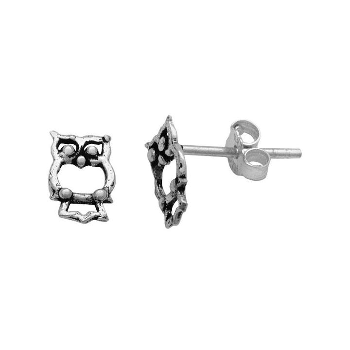 Itsy Bitsy Sterling Silver Owl Stud Earrings, Women's