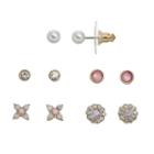 Lc Lauren Conrad Flower & Round Stud Earring Set, Women's, Light Pink