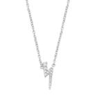 Boston Bay Diamonds 14k White Gold Diamond Accent Lightning Bolt Pendant Necklace, Women's, Size: 18