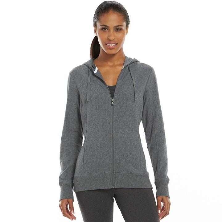Petite Tek Gear&reg; Full-zip Hoodie, Women's, Size: S Petite, Med Grey