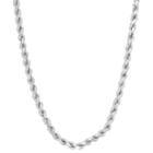 Men's Sterling Silver Rope Chain Necklace, Size: 22, Grey