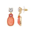 Napier Peach Flower Nickel Free Drop Earrings, Women's, Med Pink
