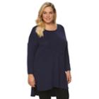 Plus Size Apt. 9&reg; Drop Shoulder Tunic Shirt, Women's, Size: 1xl, Dark Blue