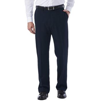 Men's Haggar Eclo Tonal Plaid Classic-fit Flat-front Dress Pants, Size: 42x32, Blue (navy)
