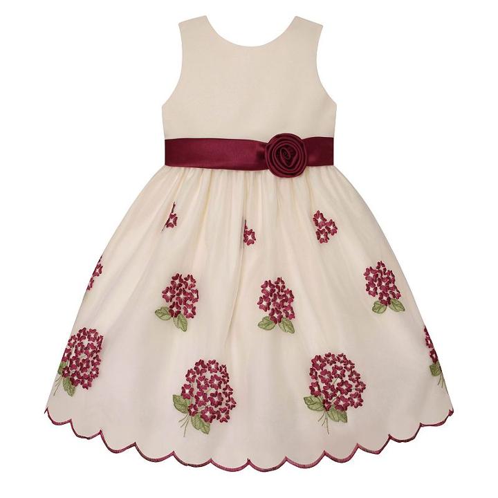 Girls 7-16 & Plus Size American Princess Embroidered Floral Bouquet Dress, Girl's, Size: 16 1/2, Dark Red