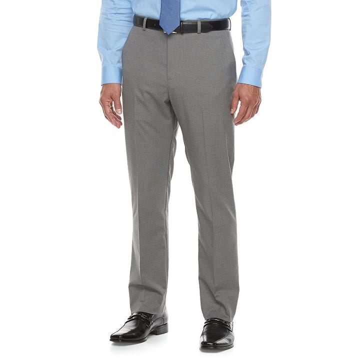 Men's Apt. 9&reg; Extra-slim Fit Stretch Flat-front Suit Pants, Size: 34x32, Grey