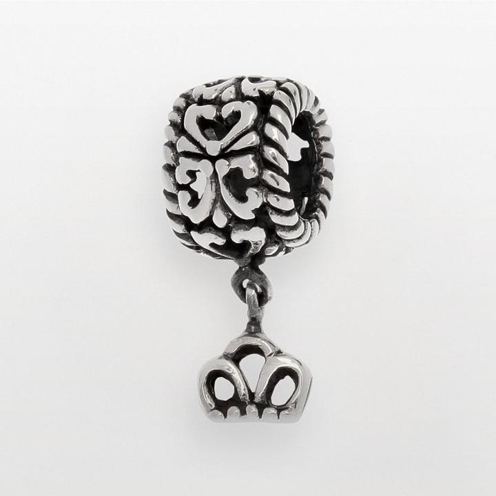 Individuality Beads Sterling Silver Crown Charm Bead, Women's, Grey