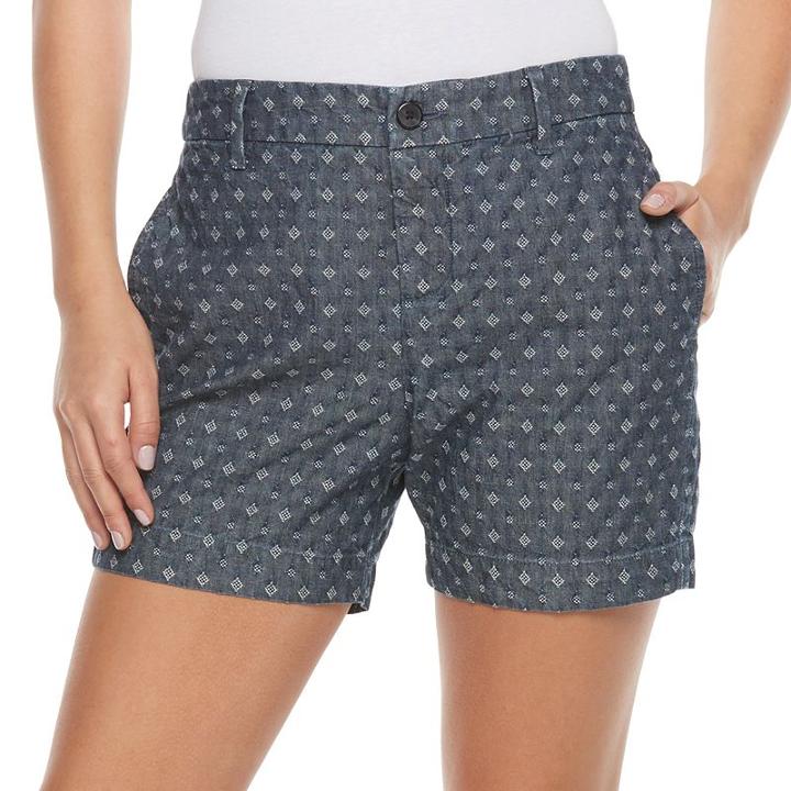 Petite Croft & Barrow&reg; Novelty Shorts, Women's, Size: 14 Petite, Light Blue