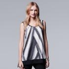 Women's Simply Vera Vera Wang Abstract Jacquard Tank, Size: Small, Black