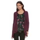 Women's Elle&trade; Mixed-media Flyaway Cardigan, Size: Small, Red