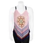 Juniors' Plus Size Iz Byer Geometric V-hem Tank, Teens, Size: 1xl, Sunburst Scarf