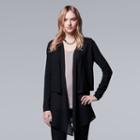 Women's Simply Vera Vera Wang Draped Chiffon Cardigan, Size: Large, Black