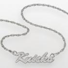 New York Knicks Sterling Silver Script Necklace, Women's, Grey