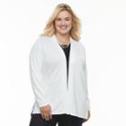 Plus Size Croft & Barrow&reg; Essential Open-front Cardigan, Women's, Size: 1xl, White