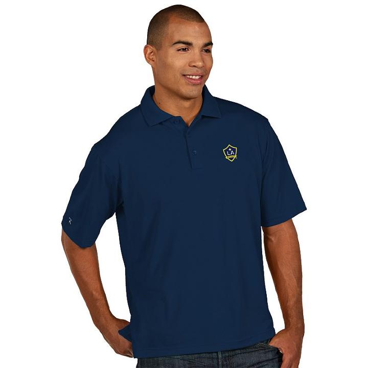 Men's Antigua Los Angeles Galaxy Xtra-lite Desert-dry Pique Performance Polo, Size: Xl, Blue (navy)