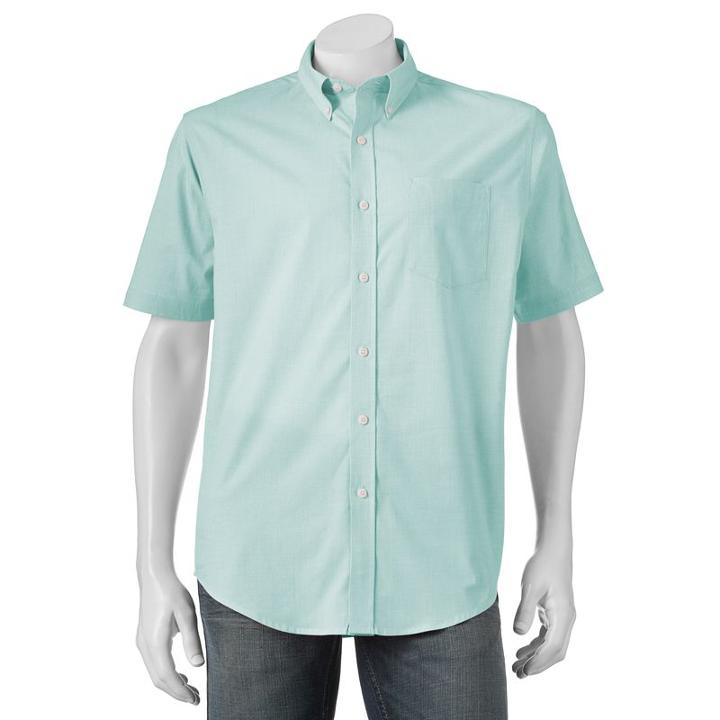 Men's Croft & Barrow&reg; True Comfort Classic-fit Stretch Button-down Shirt, Size: Xl, Turquoise/blue (turq/aqua)
