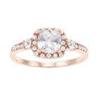 Rose Gold Tone Halo Ring, Women's, Size: 8, Pink