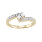 10k Gold 1/4 Carat T.w. Diamond 2-stone Ring, Women's, Size: 7, White