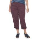 Plus Size Sonoma Goods For Life&trade; Utility Capris, Women's, Size: 20w T/l, Drk Purple