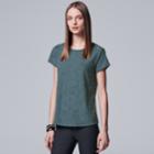 Women's Simply Vera Vera Wang Essential Floral Tee, Size: Medium, Dark Blue
