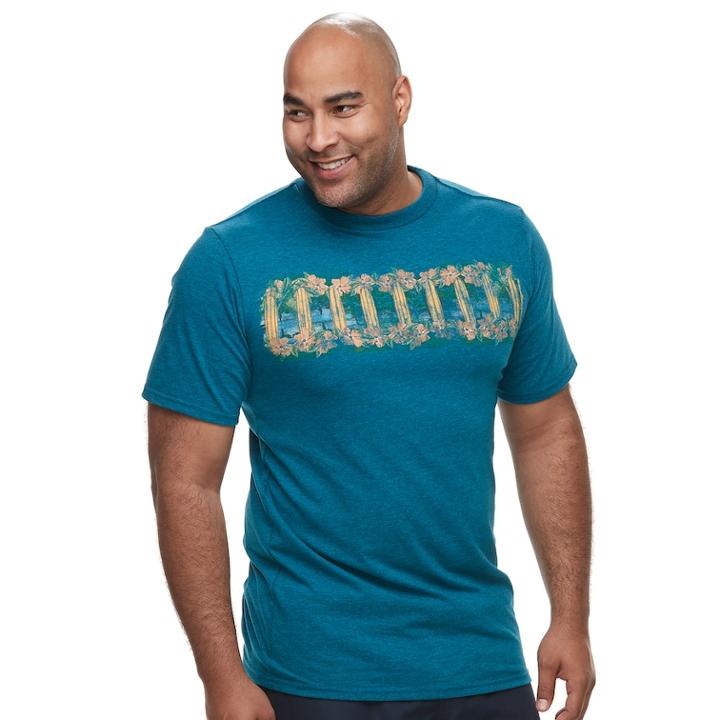 Big & Tall Cotton Links Surf Board Graphic Tee, Men's, Size: L Tall, Dark Blue
