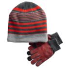 Boys 4-20 Tek Gear&reg; Sherpa-lined Hat & Gloves Set, Med Red