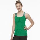 Women's Fila Sport&reg; Elastic Strap Fitted Tank, Size: Large, Med Green