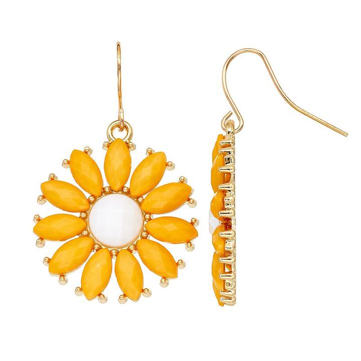 Yellow Daisy Drop Earrings, Women's