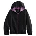 Girls 7-16 So&reg; Mesh Zip Hoodie, Size: 12, Black