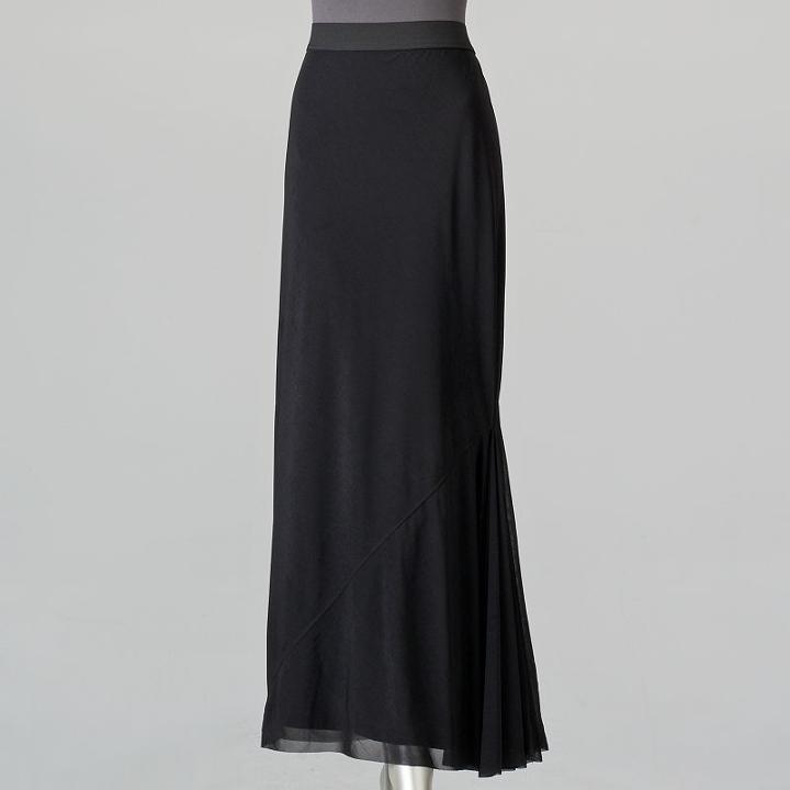 Women's Simply Vera Vera Wang Simply Separates Asymmetrical Midi Skirt, Size: Xl, Black