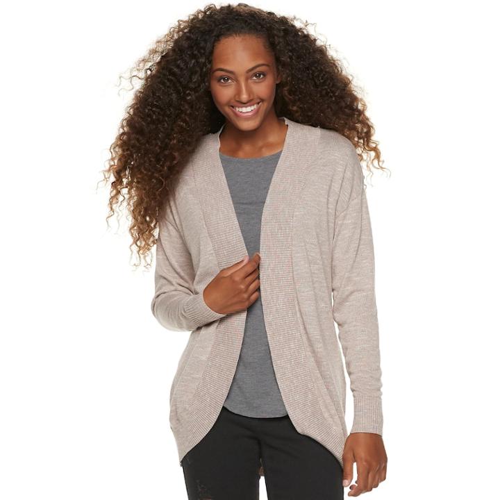 Juniors' Rewind Slubbed Cocoon Cardigan, Teens, Size: Large, Light Pink