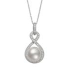 Sterling Silver Freshwater Cultured Pearl Infinity Pendant Necklace, Women's, Size: 18, White