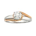 Round-cut Igl Certified Diamond Solitaire Swirl Engagement Ring In 14k White And Rose Gold (1/2 Ct. T.w.), Women's, Size: 7
