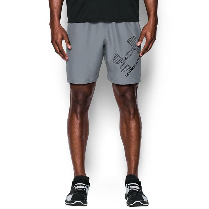 Men's Under Armour Woven Logo Shorts, Size: Medium, Med Grey