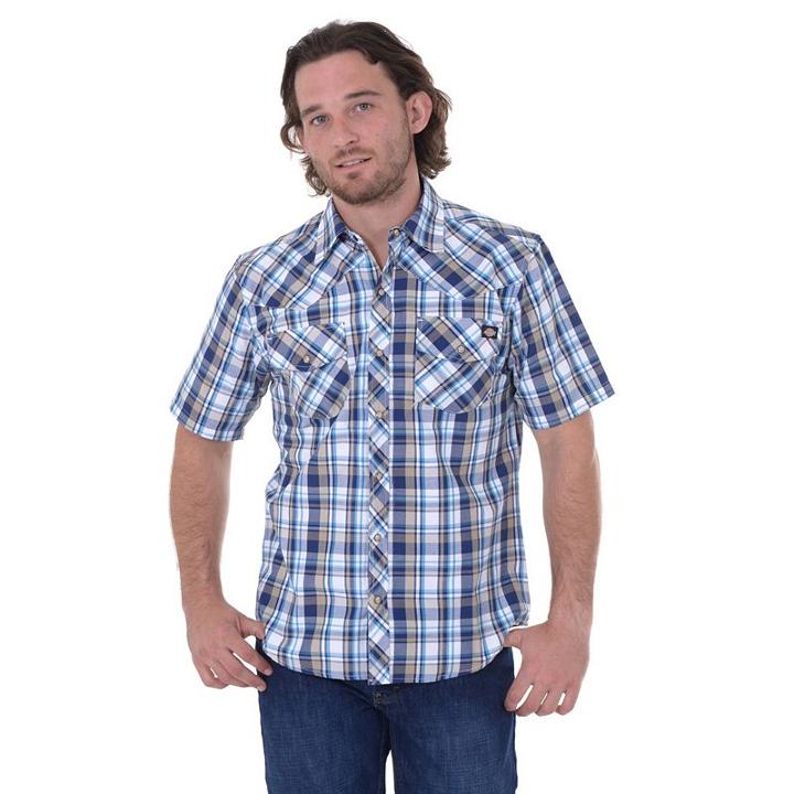 Dickies Plaid Western Button-down Shirt - Men, Size: Large, Natural