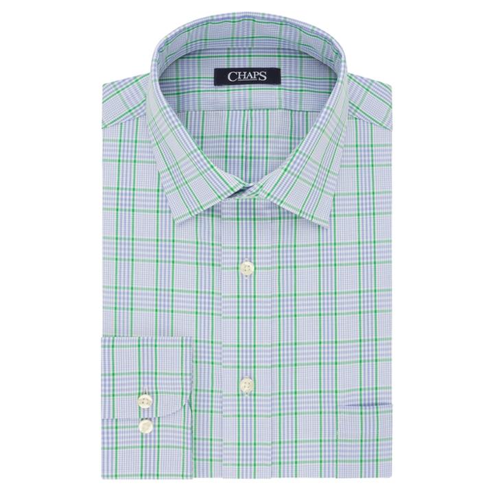 Big & Tall Chaps Regular-fit Stretch-collar Wrinkle-free Dress Shirt, Men's, Size: 17.5 37/8t, Light Blue