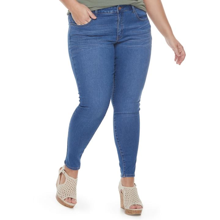 Plus Size Juniors' Plus So&reg; Low Rise Jeggings, Teens, Size: 24, Blue