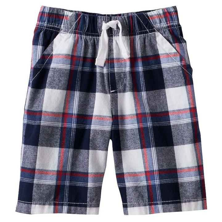 Jumping Beans, Boys 4-7x &reg; Plaid Shorts, Boy's, Size: 7x, Dark Blue