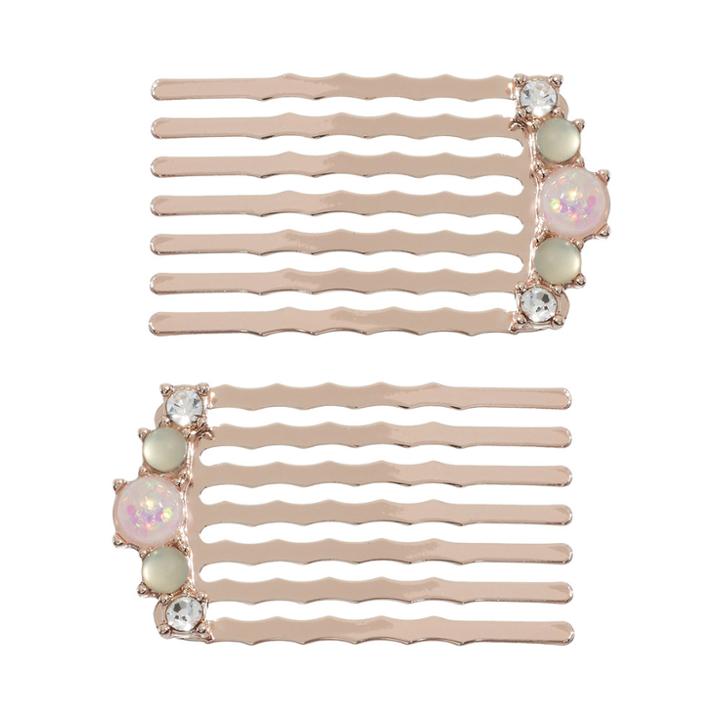 Lc Lauren Conrad Runway Collection Simulated Opal Hair Comb Set, Women's, White