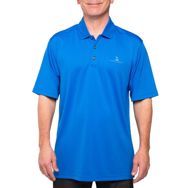 Men's Pebble Beach Classic-fit Textured Performance Golf Polo, Size: Medium, Dark Blue