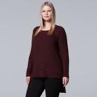Plus Size Simply Vera Vera Wang Asymmetrical Pullover, Women's, Size: 2xl, Red