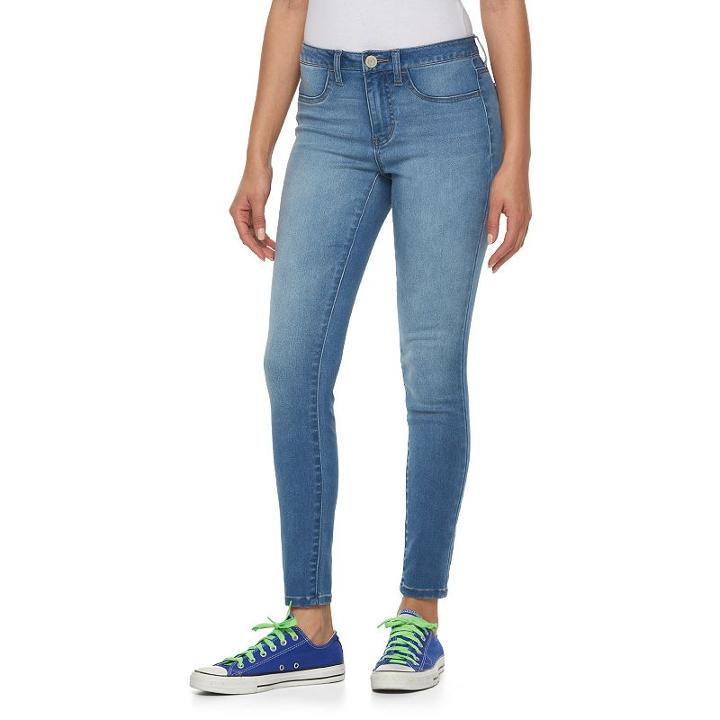 Juniors' So&reg; Denim High Rise Ankle Jeggings, Girl's, Size: 3, Blue (navy)