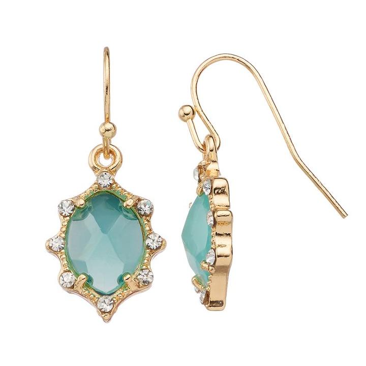 Lc Lauren Conrad Blue Marquise Drop Earrings, Women's, Lt Green