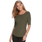 Women's Apt. 9&reg; Essential Scoopneck Tee, Size: Medium, Med Green